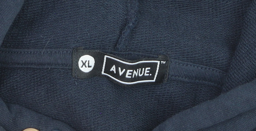 Avenue Men's Blue XL Pullover Hoodie with Striped Sleeves