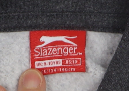 Slazenger Boys Grey Full Zip Fleece Hoodie 9-10 Years