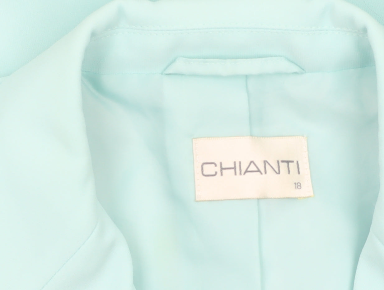 Chianti Women’s Blue Single-Breasted Blazer Size 18 Polyester