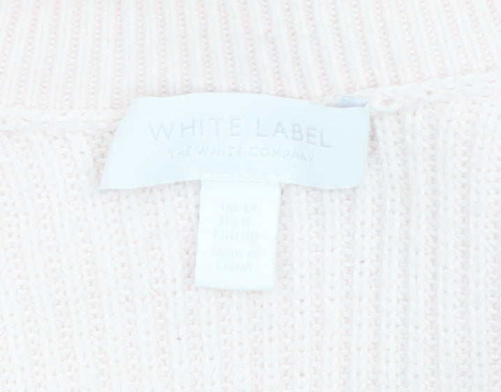 The White Company Women Ivory V-Neck Knit Jumper Size 12