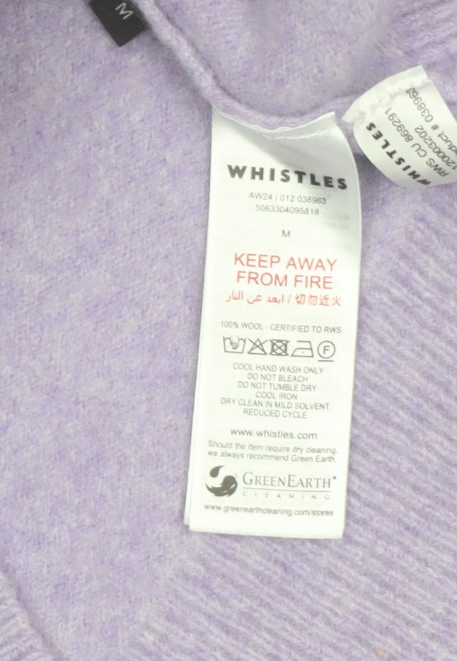 Whistles Women’s Lilac Wool Mock Neck Jumper Size M