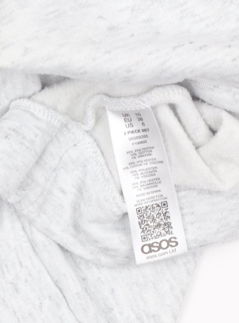 ASOS Women Grey Pullover Sweatshirt UK 10 Regular Fit Soft Fleece