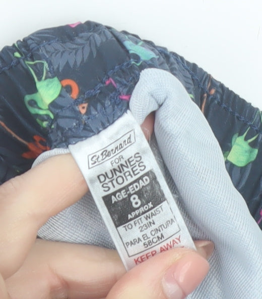Dunnes Stores Boys Blue Flamingo Print Swim Shorts Age 8 Elastic Waist