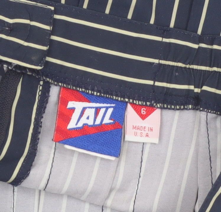 Tail Womens Blue Striped Pleated Skirt Size 10 Microfibre