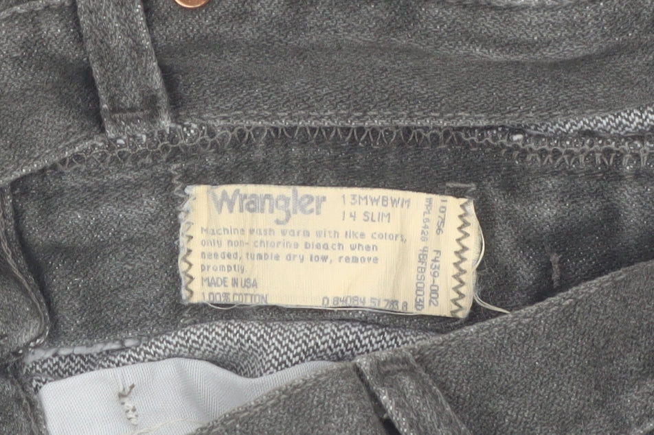 Wrangler Womens Grey 14 Slim High Rise Straight Jeans