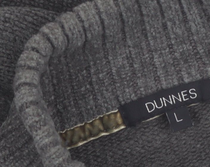 Dunnes Men’s Grey Acrylic 1/4 Zip High Neck Jumper L