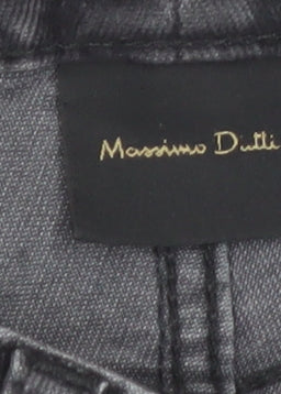 Massimo Dutti Women's Black Slim Chino Corduroy Trousers UK 8
