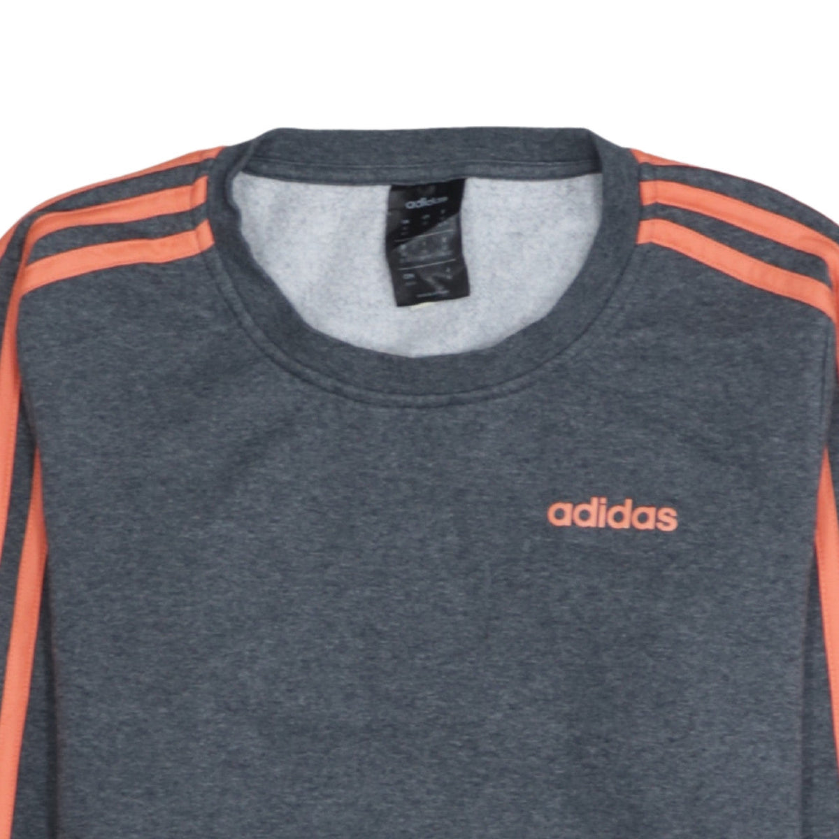 Adidas Womens Grey Orange Crew Neck Pullover Sweatshirt XS
