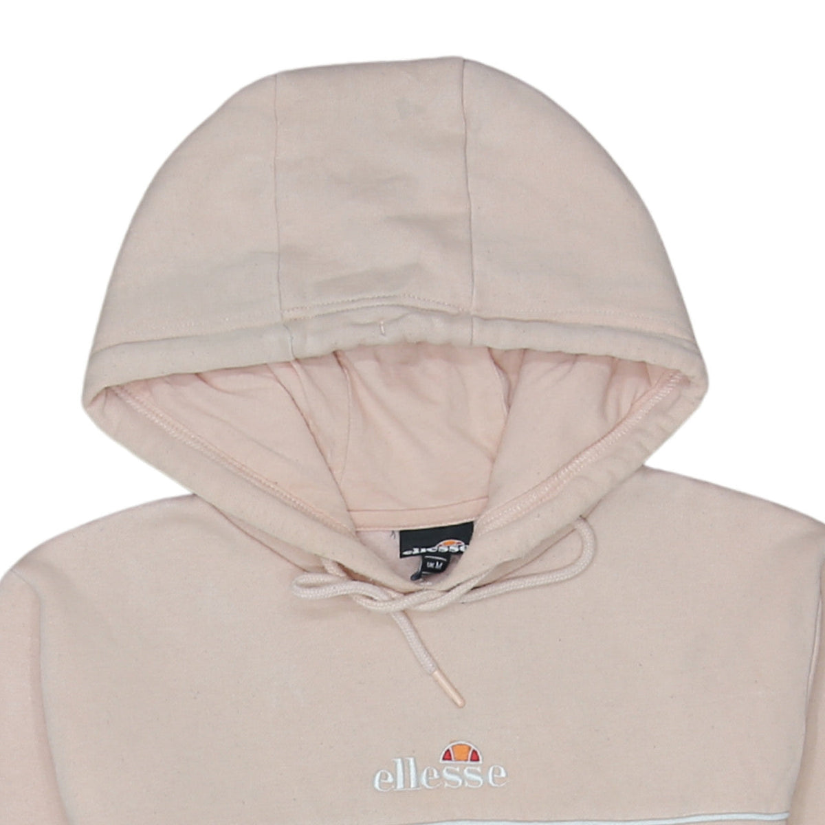 Ellesse Womens Beige Pullover Hoodie Medium Cotton Blend Logo Casual