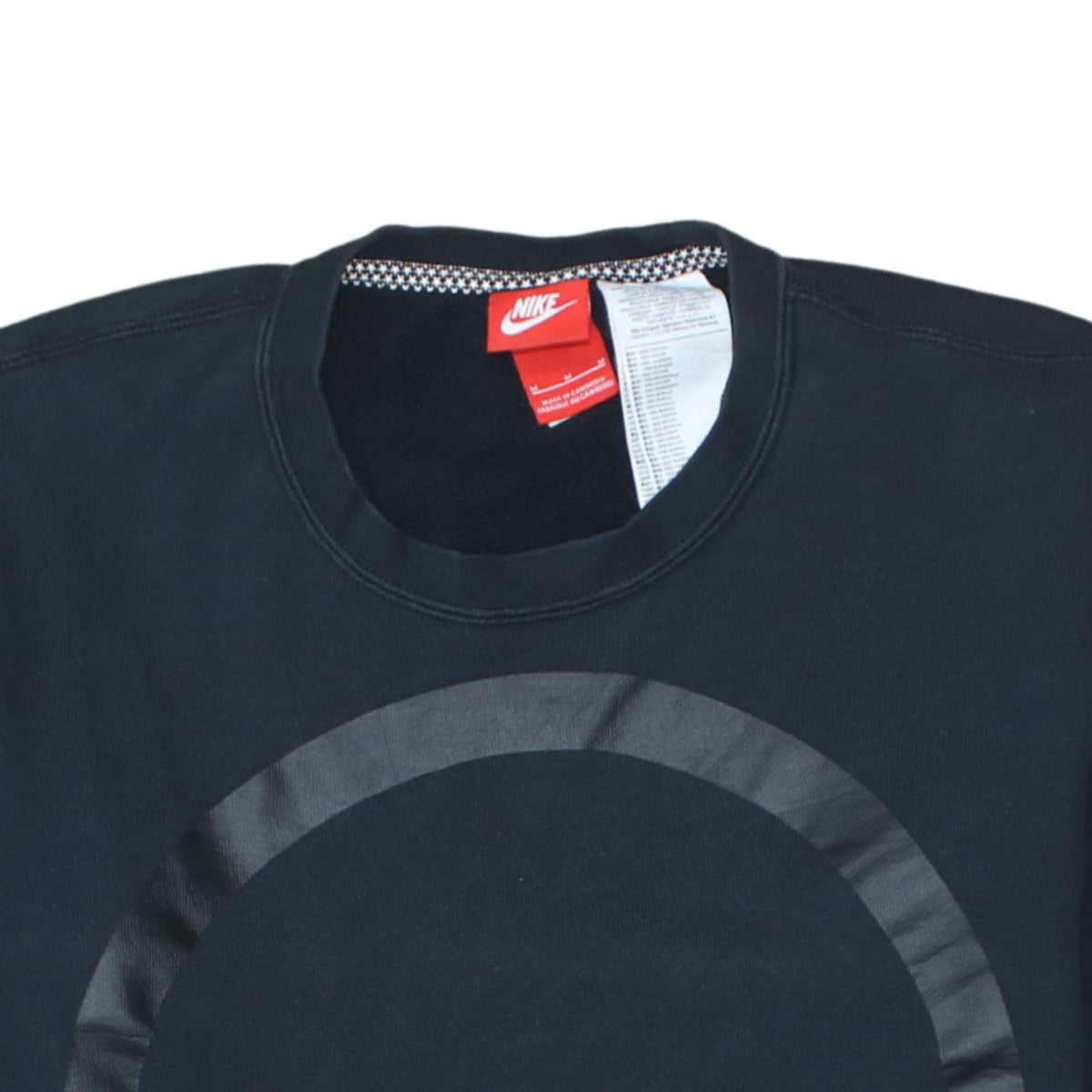 Nike Women Black Medium Graphic Crew Neck Pullover Sweatshirt