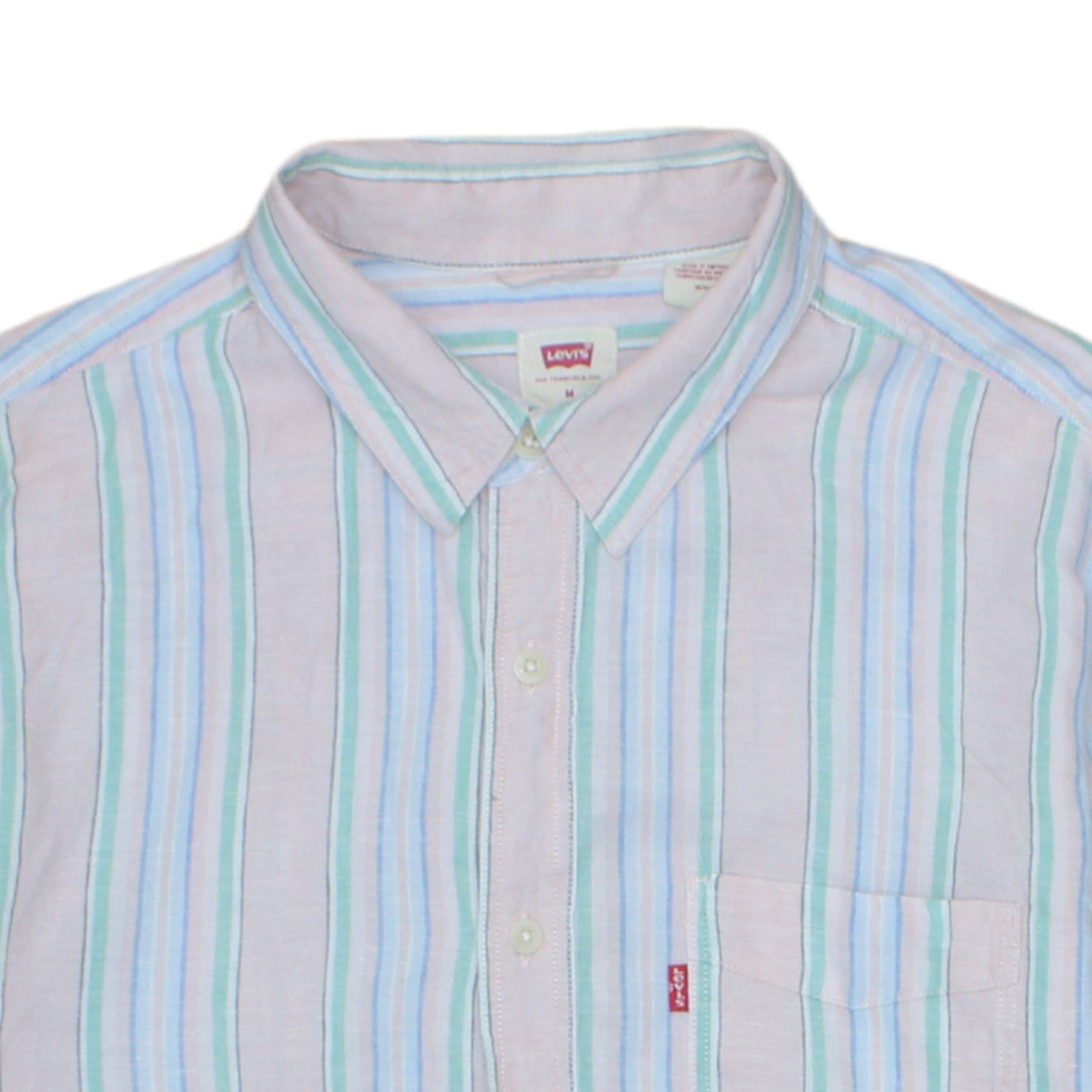 Levi's Men's Multicoloured Striped Short Sleeve Button-Up Shirt M