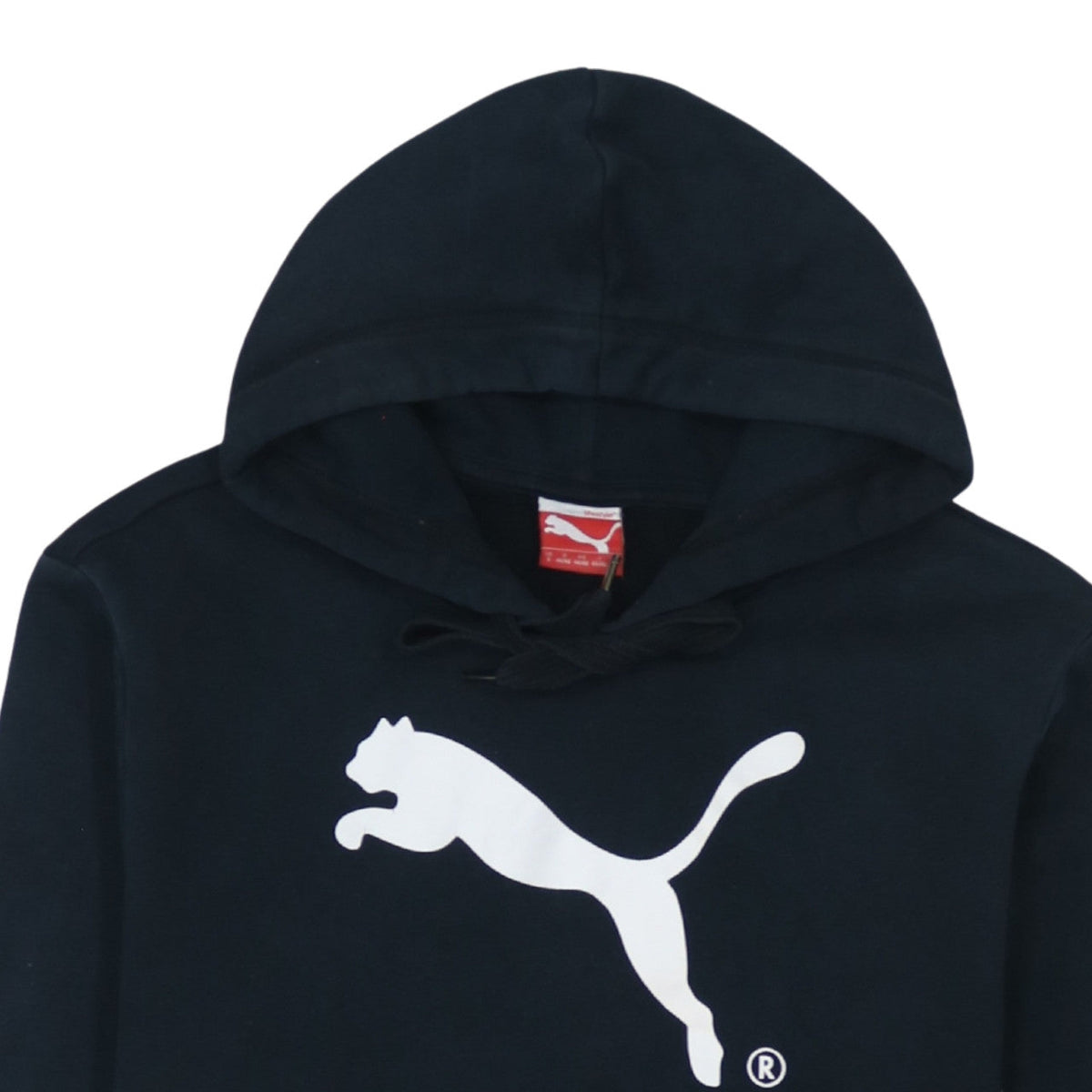 Puma Women's Black Pullover Hoodie Small Cotton Blend Logo Sweatshirt