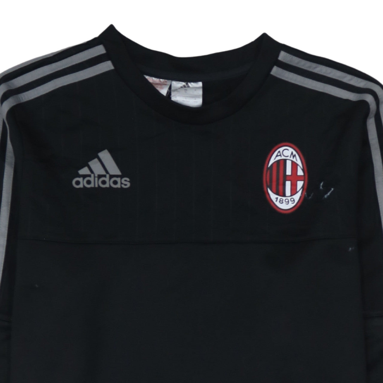 Adidas Boys Black AC Milan Football Sweatshirt 15-16 Years Pullover Top