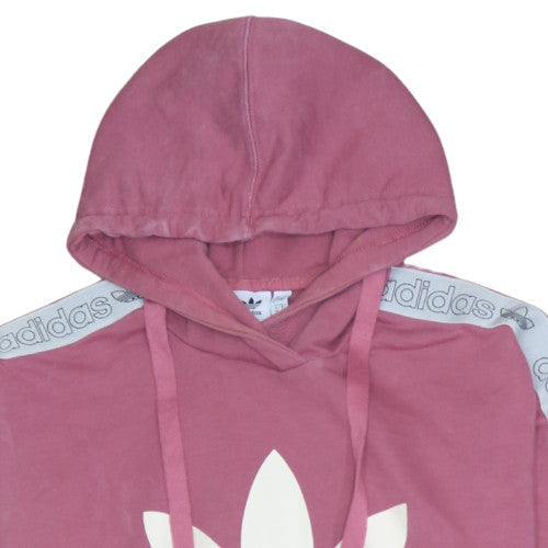 Adidas Women Pink Pullover Hoodie Size 8 Logo Hooded Sweatshirt