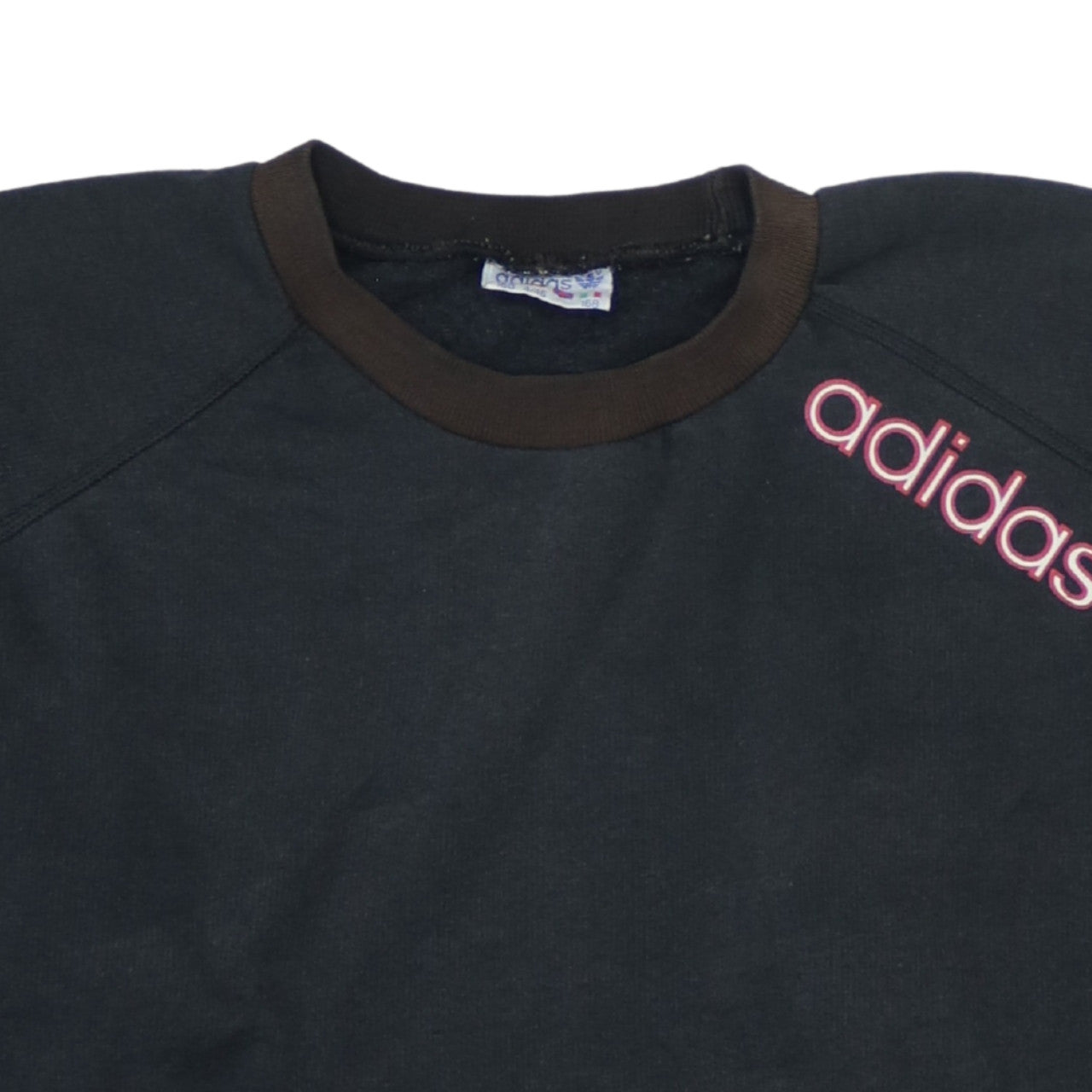 Adidas Boys Black Pullover Sweatshirt 16 Years Retro Logo Fleece