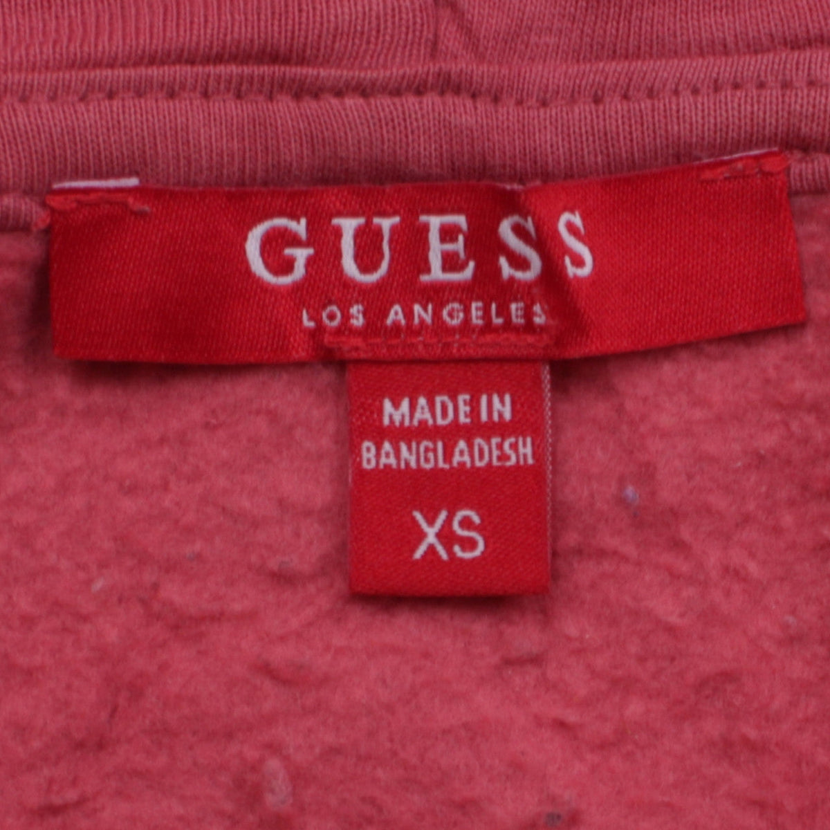 Guess Womens Pink Pullover Hoodie XS Logo Embroidered Casual