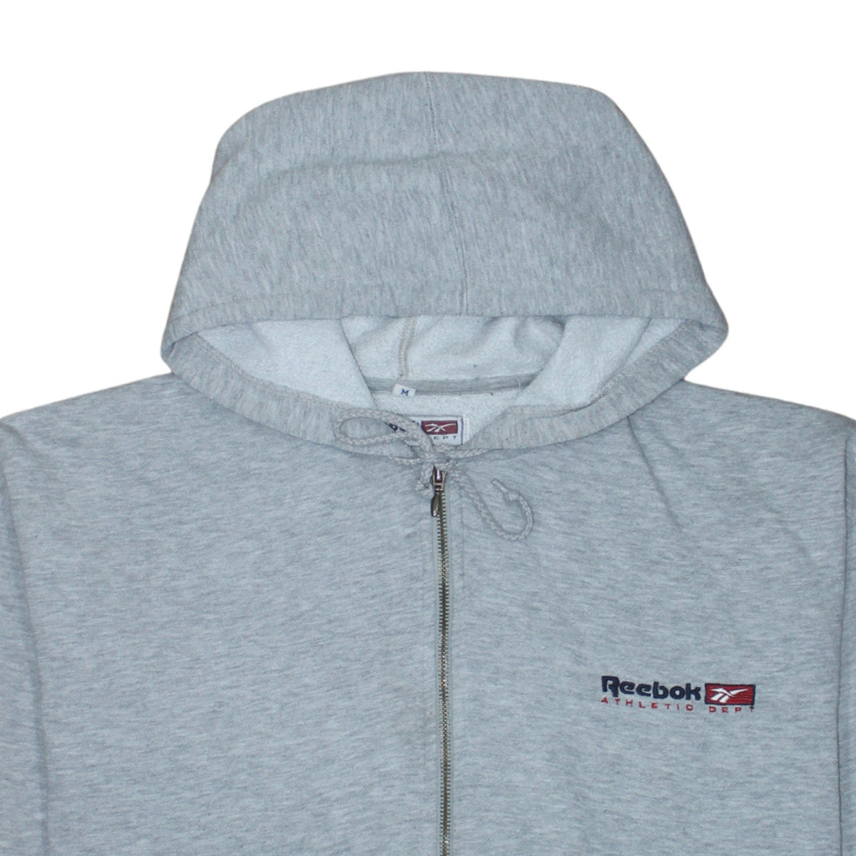 Reebok Women’s Grey Full Zip Hoodie Medium Athletic Dept Logo