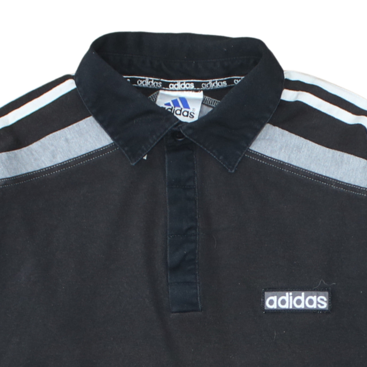 Adidas Men's Black Long Sleeve Collared Sports T-Shirt Size M
