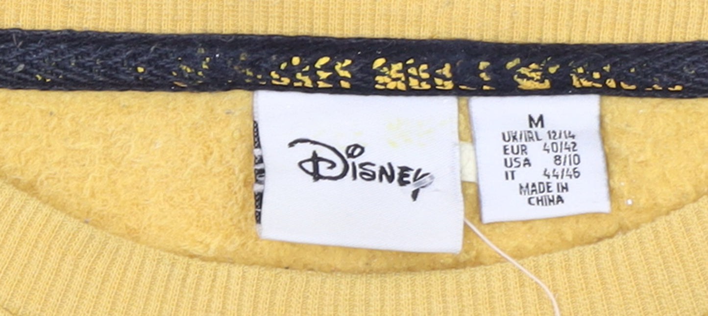Disney Womens Yellow Mickey Mouse Sweatshirt Size M 12/14