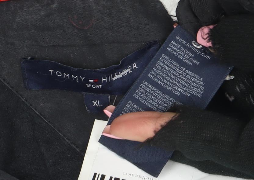 Tommy Hilfiger Men’s Black XL Windbreaker Jacket Cotton Nylon