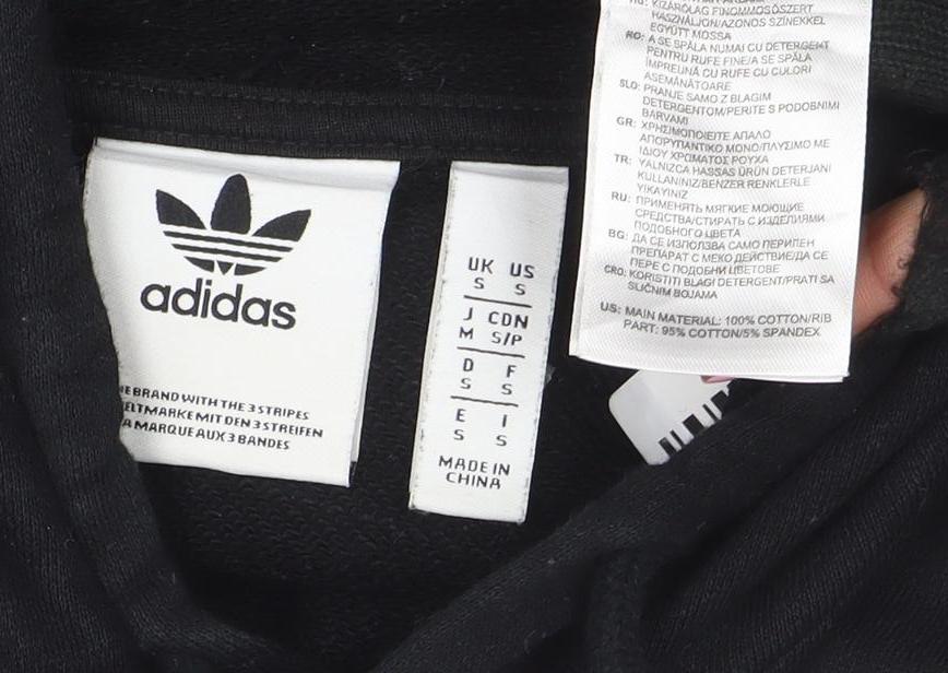 adidas Men's Black Pullover Hoodie S Regular Fit Sportswear