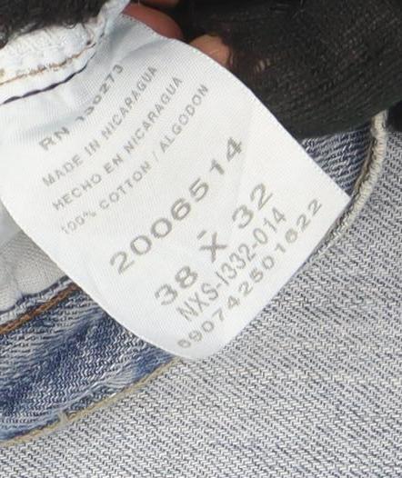 Lee Men's Blue 38x32 Relaxed Straight Leg Denim Jeans