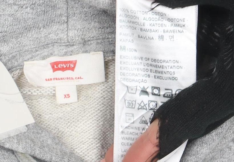 Levi's Men's Grey Logo Pullover Hoodie XS Long Sleeve Fleece
