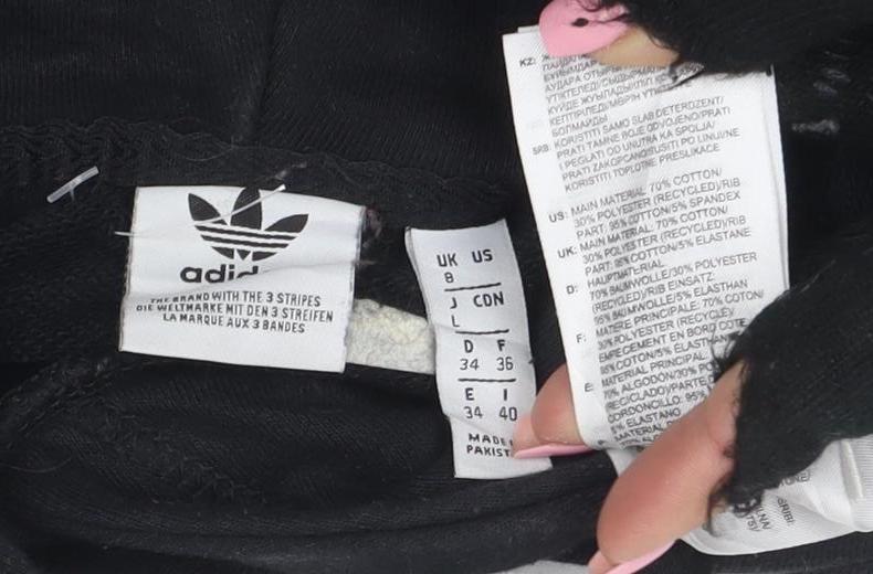 Adidas Women’s Black Hoodie Size 8 Pullover Trefoil Logo