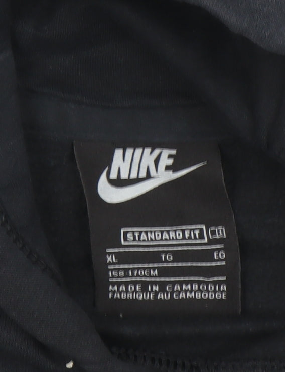 Nike Boys Black XL Pullover Hoodie Standard Fit Cotton Blend