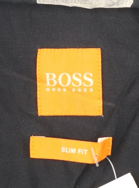 Hugo Boss Men's Navy Slim Fit Long Sleeve Button-Up Shirt L