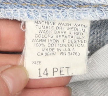 Lee Women's Blue 14 Petite High-Rise Mom Jeans 100% Cotton Denim
