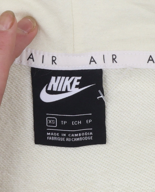Nike Air Women's Beige Full Zip Hoodie XS Cotton Blend