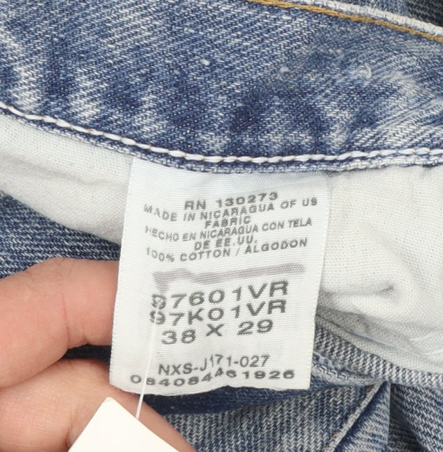 Wrangler Men’s Blue Straight Leg Jeans 38x29 Relaxed Fit Denim
