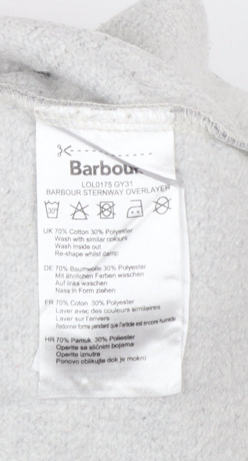 Barbour Women Grey Colourblock Logo Sweatshirt UK 10 Cotton Blend