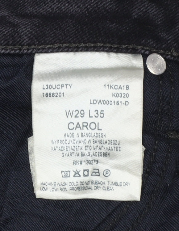 Lee Women’s Black Carol Straight Leg Jeans W29 L35 Stretch Denim