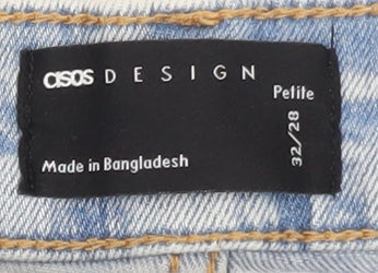 ASOS DESIGN Petite Women's Blue Straight Jeans Size 14 Regular Fit