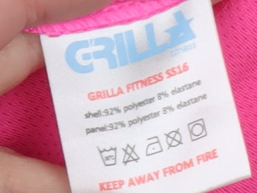 Grilla Womens Pink Racerback Gym Tank Top Size S Polyester Blend