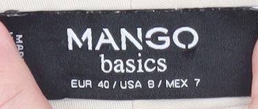 Mango Women Beige Chino Slim Trousers Size 12 Straight Fit