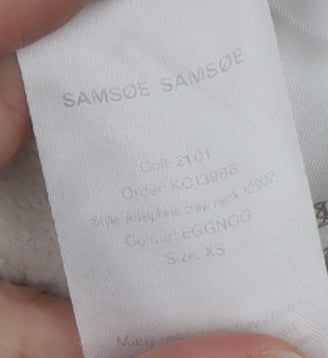 Samsøe Samsøe Women Beige XS Pullover Sweatshirt Cotton Blend