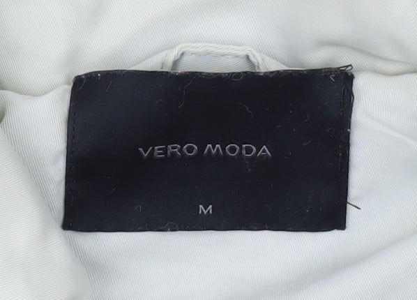 Vero Moda Women's Grey Puffer Jacket Full Zip Lined M