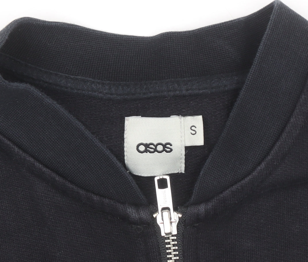 ASOS Men’s Black Full Zip Cotton Jumper Size S