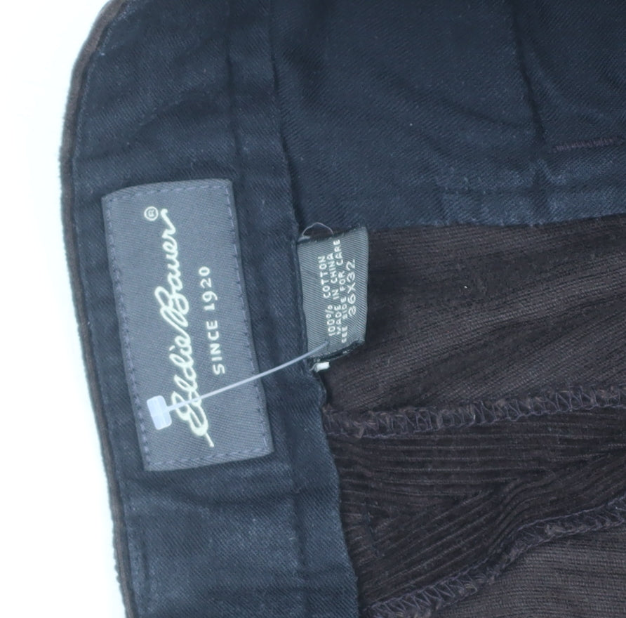 Eddie Bauer Men's Brown Corduroy Trousers 36x32 Regular Fit