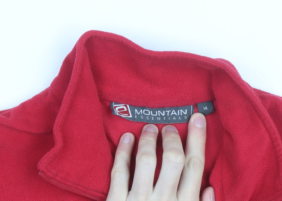 Mountain Essentials Women's Red Fleece 1/4 Zip Hiking Jacket Size 14