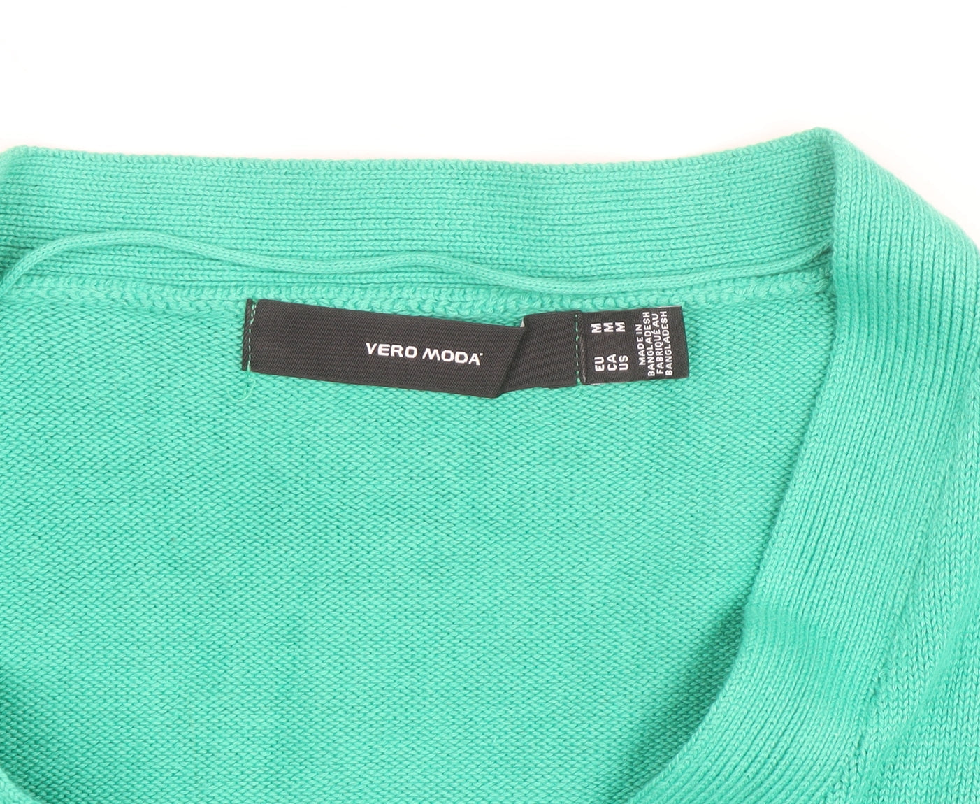 Vero Moda Women Green M Cardigan 3/4 Sleeve Button Front Knit