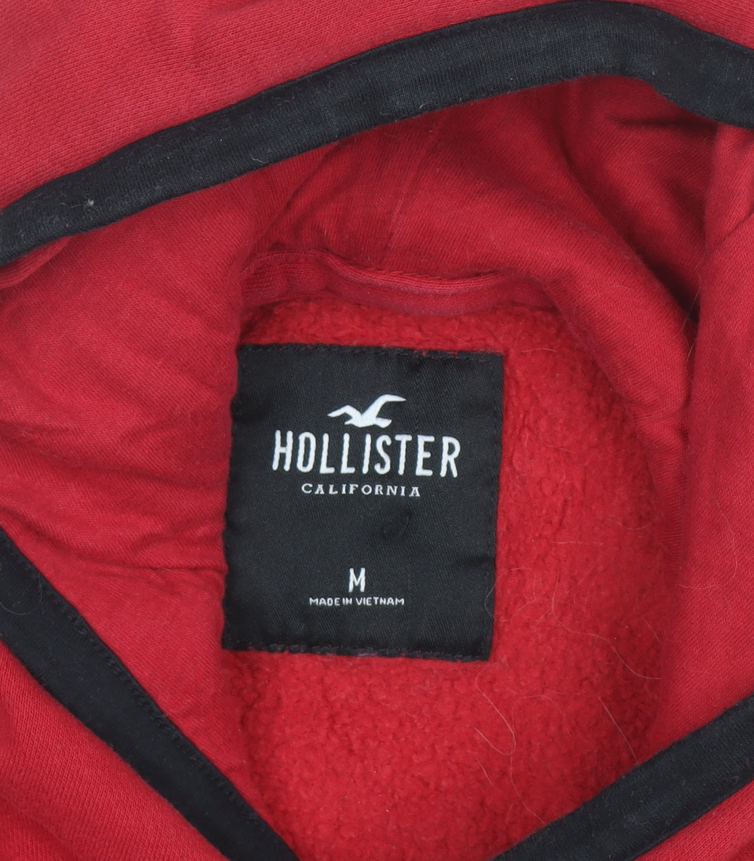 Hollister Women's Red Pullover Hoodie Medium Logo Print Casual