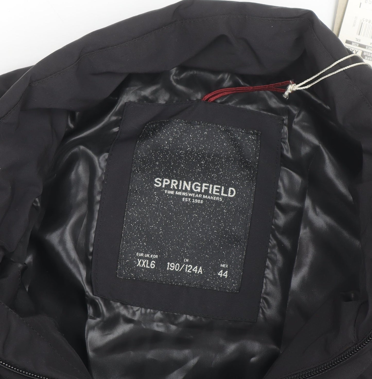 Springfield Men Black 2XL Puffer Gilet Waistcoat Polyester