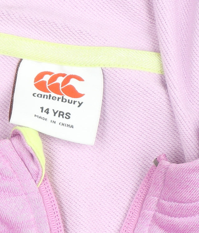 Canterbury Teens Pink Hooded Track Jacket Size 14 Regular Fit