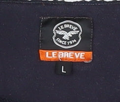Le Breve Men's Blue Hooded Full Zip Jacket Size L