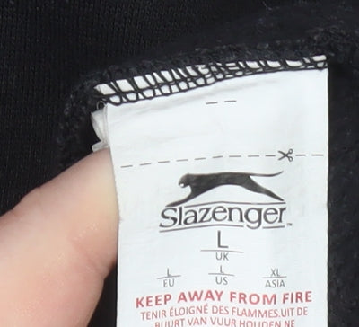 Slazenger Men's Black Pullover Hoodie L Fleece Sweatshirt