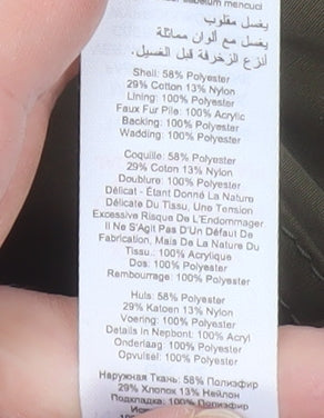 New Look Women Khaki Faux Fur Hooded Parka Jacket UK 12